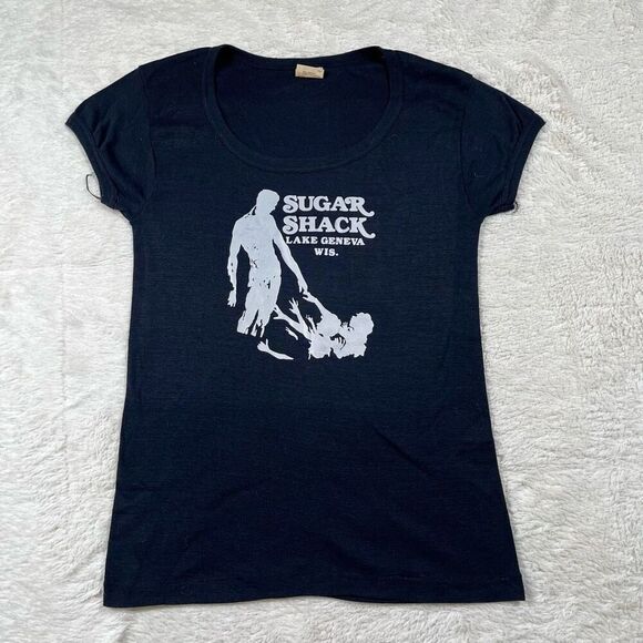 Vintage 90s Y2K Strip Club Lake Geneva Sugar Shack T Shirt - Picture 1 of 5
